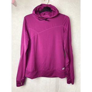 Crivit Women's Hoodie Sweatshirt Pink Pullover Size M thump hole sleeve